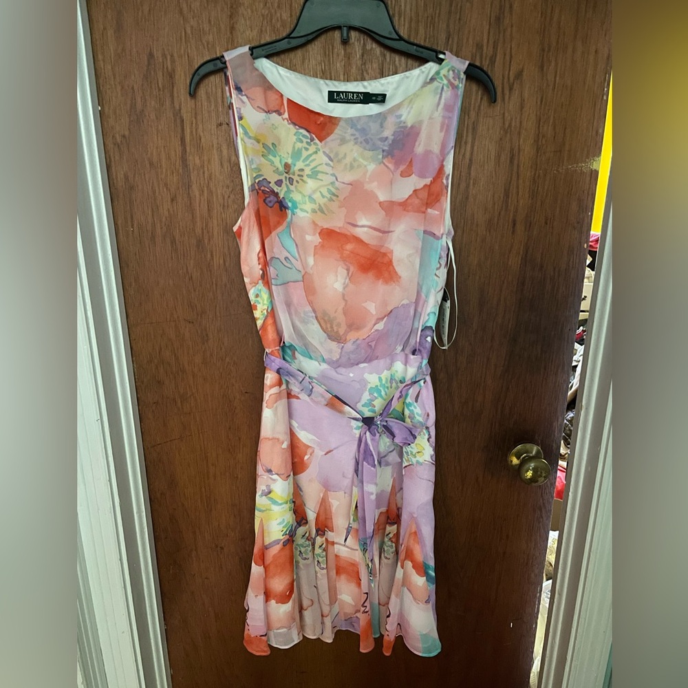 NWT Lauren by Ralph Lauren floral sleeveless dress